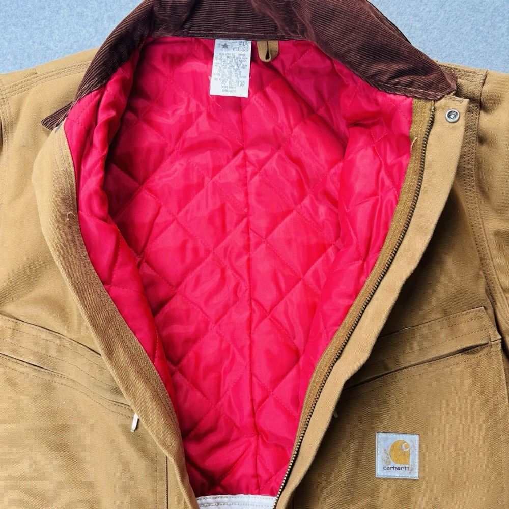 Vintage Carhartt X01 BRN Quilt Insulated Duck Coveralls Mens 42 Regular USA READ - Picture 5 of 16